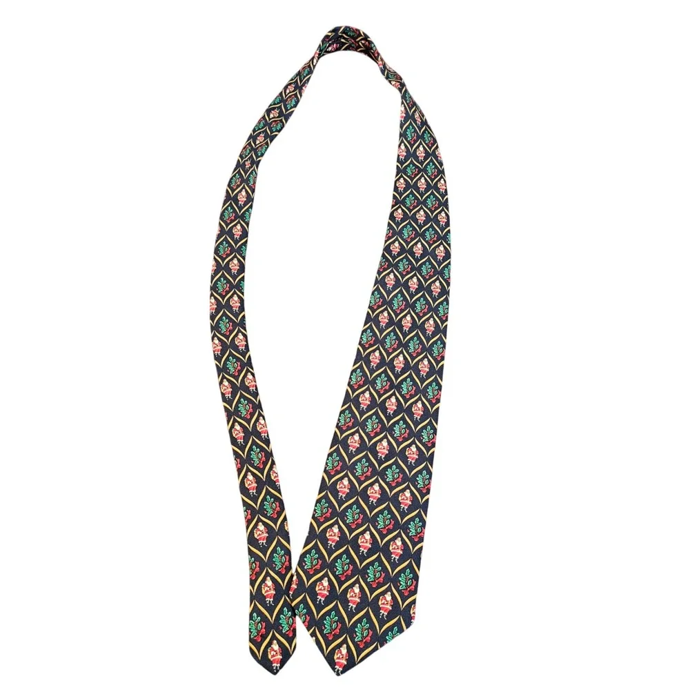 Vintage Brooks Brothers Makers Silk Tie Santa Christmas‎ USA Holiday Novelty